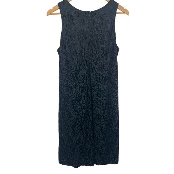 New York & Co. Burnout Velvet Black Sleeveless Whimsigoth Dress Size 12 - Picture 2 of 11
